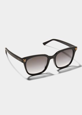 Gradient Panther Square Acetate Sunglasses