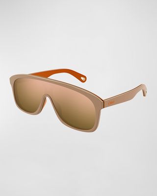 Gradient Plastic Shield Sunglasses