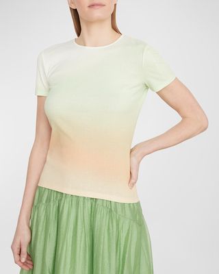 Gradient Short-Sleeve Cotton T-Shirt
