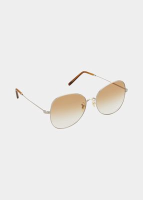 Gradient Textured Metal Butterfly Sunglasses