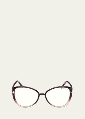 Gradient Tortoise Acetate Butterfly Glasses