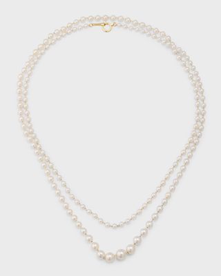 Graduated Akoya Pearl Long Necklace