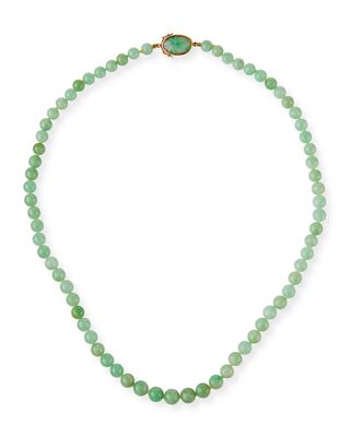 Graduated Green Jade Beaded Necklace