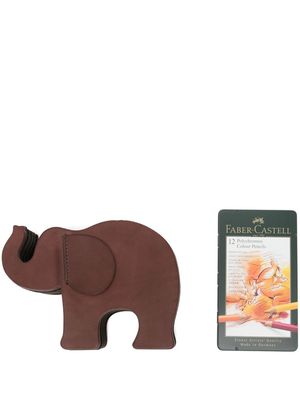 Graf von Faber-Castell medium Elephant leather pen holder - Grey