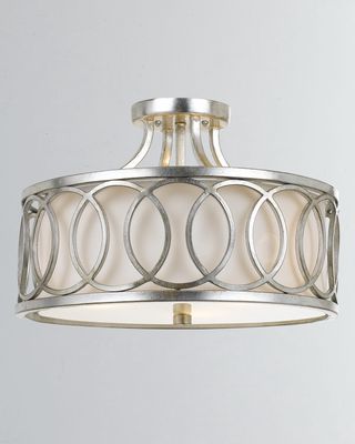 Graham 3-Light Antiqued Silver Ceiling Mount