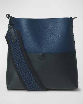 Grained Leather Slim Messenger Bag