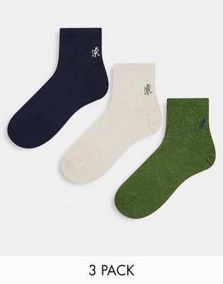 Gramicci 3 pack short socks in multi