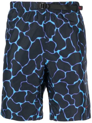 Gramicci abstract-print buckled deck shorts - Blue