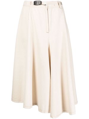 Gramicci asymmetric A-line skirt - White