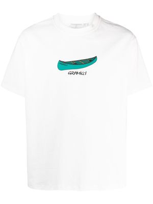 Gramicci canoe-print cotton T-shirt - White