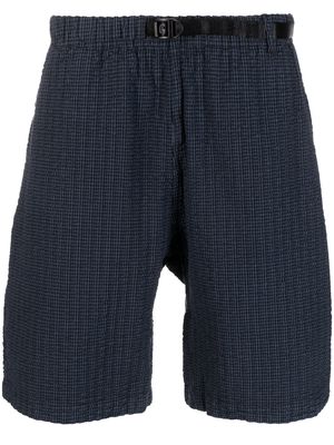 Gramicci checked belted textured shorts - Blue