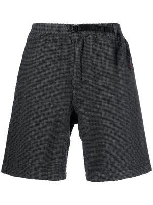 Gramicci checked belted textured shorts - Grey