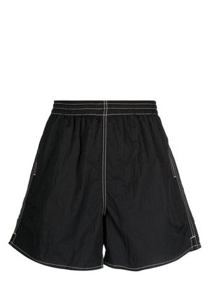 Gramicci contrast-stitching flared shorts - Black