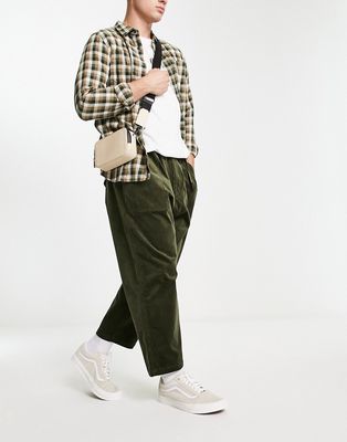 Gramicci corduroy loose tapered pants in green