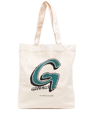 Gramicci cotton logo-print tote bag - White
