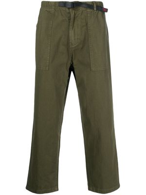 Gramicci cropped tapered cotton trousers - Green