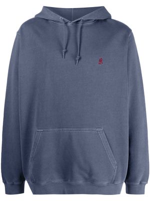 Gramicci embroidered-logo cotton hoodie - Blue