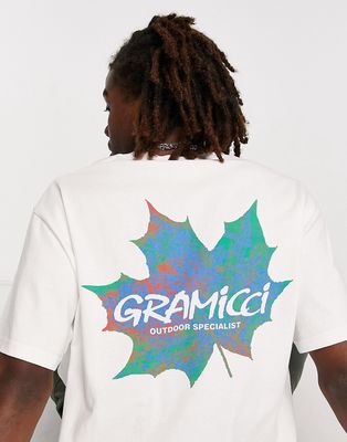 Gramicci leaf backprint t-shirt in white