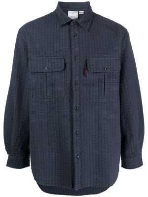 Gramicci logo-patch cotton shirt - Blue