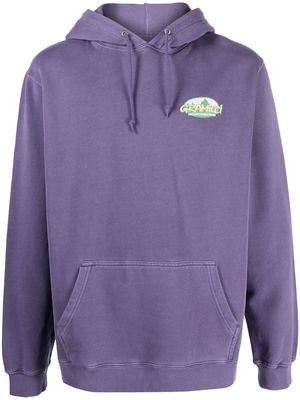 Gramicci logo-print cotton hoodie - Purple