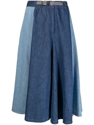 Gramicci two-tone asymmetric A-line skirt - Blue