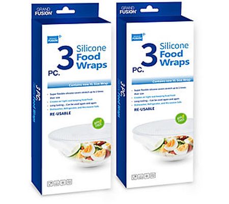 Grand Fusion 6-Piece Silicone Food Wrap Variety Set