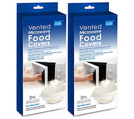 Grand Fusion Set of 2 Vented Microwave Food Cov ers