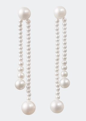 Grand Ruban de Perle 2-Strand Long Drop Earrings