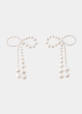 Grande Rosette De Pearls Large Bow Earrings in Freshwater Pearls