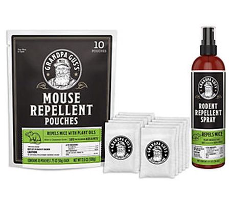 Grandpa Gus 11pc Mouse Repellent Kit w/ 8-oz Spray & Sachets