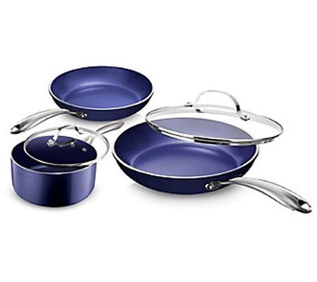 Granitestone Blue 5 Piece Non-Stick Cookware Se t with Lids