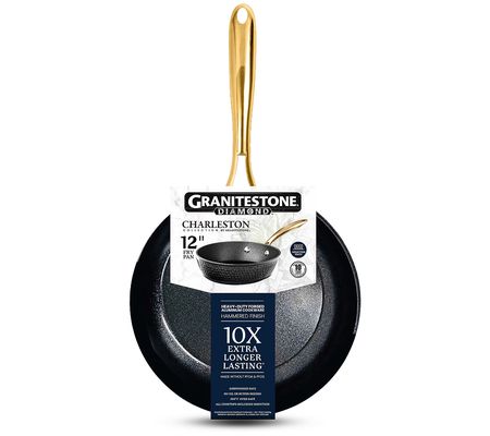 Granitestone Charleston Hammered Black 12'' Non stick Fry Pan