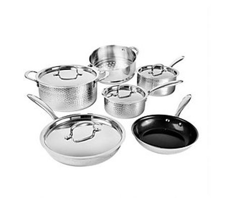 Granitestone Stainless Steel Hammered 10 Piec e Cookware Set