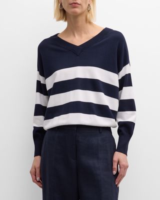Granito Striped V-Neck Sweater