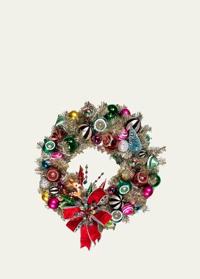 Granny Kitsch Illuminated Christmas Wreath
