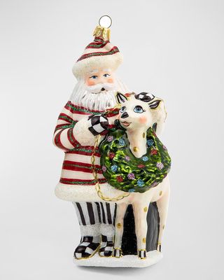 Granny Kitsch Santa & Friend Christmas Ornament