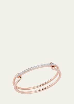 Grant 18K Rose Gold Elongated Link Cuff Bracelet with Diamond Bar