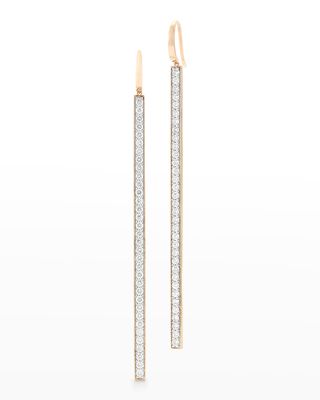 Grant Rose Gold Linear Diamond Bar Earrings