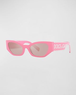 Graphic Logo Plastic Cat-Eye Sunglasses