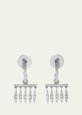 Grass Dewdrop Earrings in 18K White Gold