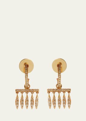 Grass Dewdrop Hoop Earrings in 18K Yellow Gold