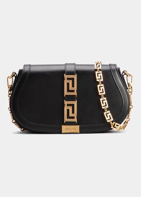 Greca Goddess Medium Leather Shoulder Bag