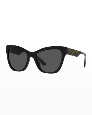 Greca Logo Acetate Cat-Eye Sunglasses