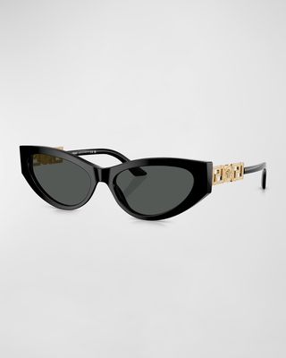 Greca Mixed-Media Cat-Eye Sunglasses