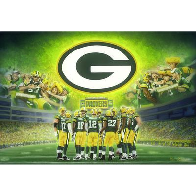 Green Bay Packers "Cheese Heads Rejoice" Fine Art Canvas Print 28" x 40" by Artist Ben Teeter