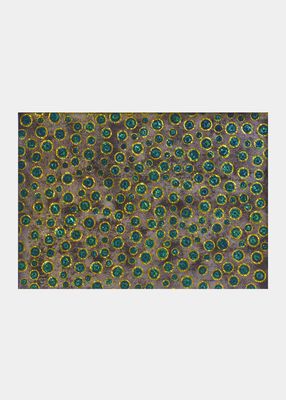 Green Bubble Glass Painted Mirror Placemat