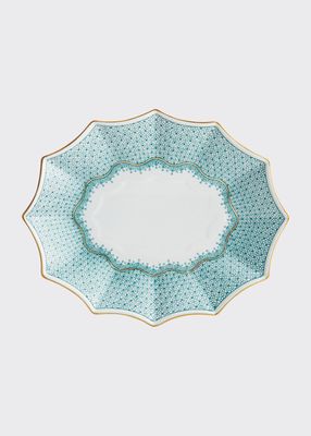 Green Lace 12-Sided Lobed Large Tray