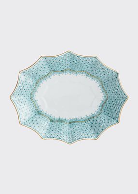 Green Lace 12-Sided Lobed Small Tray