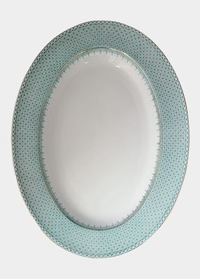 Green Lace Oval Platter