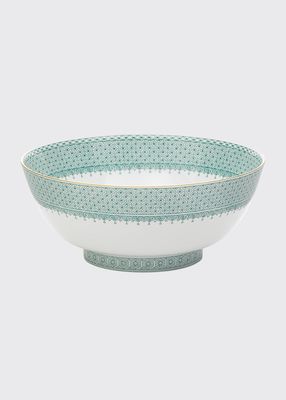 Green Lace Round Serving Bowl